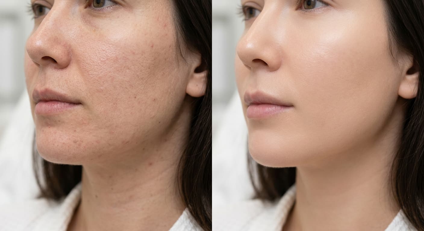 Before and after scars improvement visual